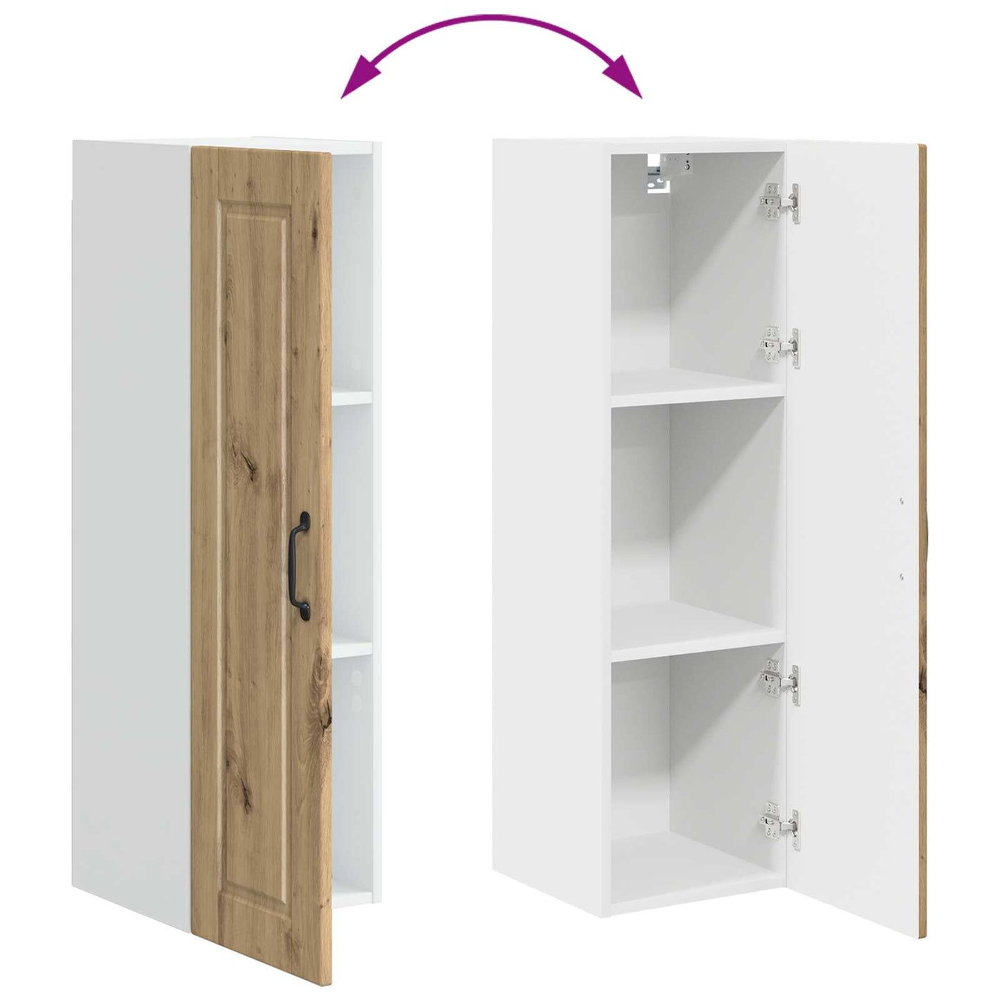 vidaXL Wall Cabinet PORTO Artisan Oak 30 x 31 x 100 cm Engineered Wood