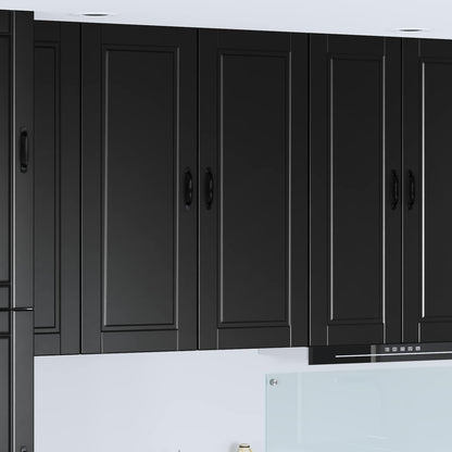 vidaXL Wall Cabinet PORTO Black 40 x 31 x 100 cm Engineered Wood