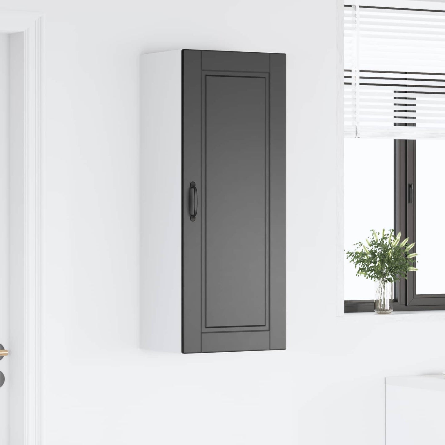 vidaXL Wall Cabinet PORTO Black 40 x 31 x 100 cm Engineered Wood
