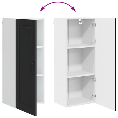 vidaXL Wall Cabinet PORTO Black 40 x 31 x 100 cm Engineered Wood