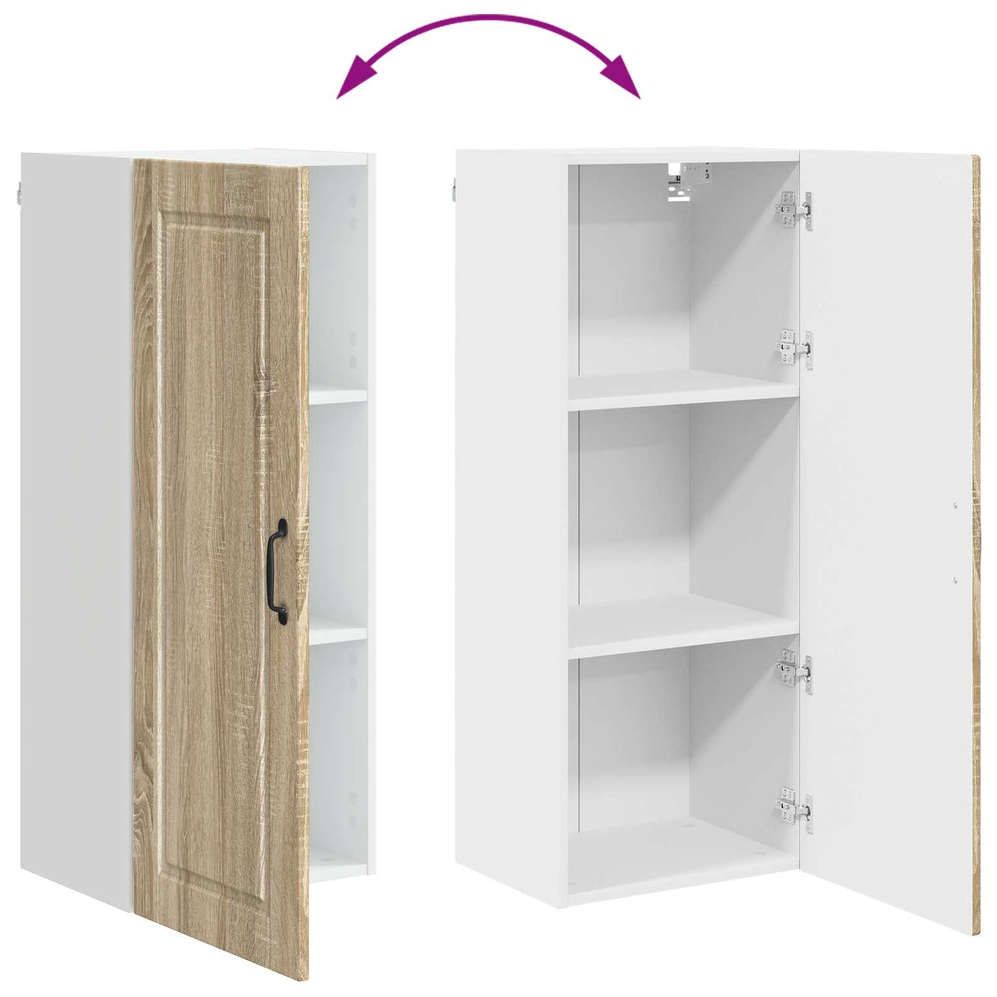 vidaXL Wall Cabinet PORTO Sonoma Oak 40 x 31 x 100 cm Engineered Wood