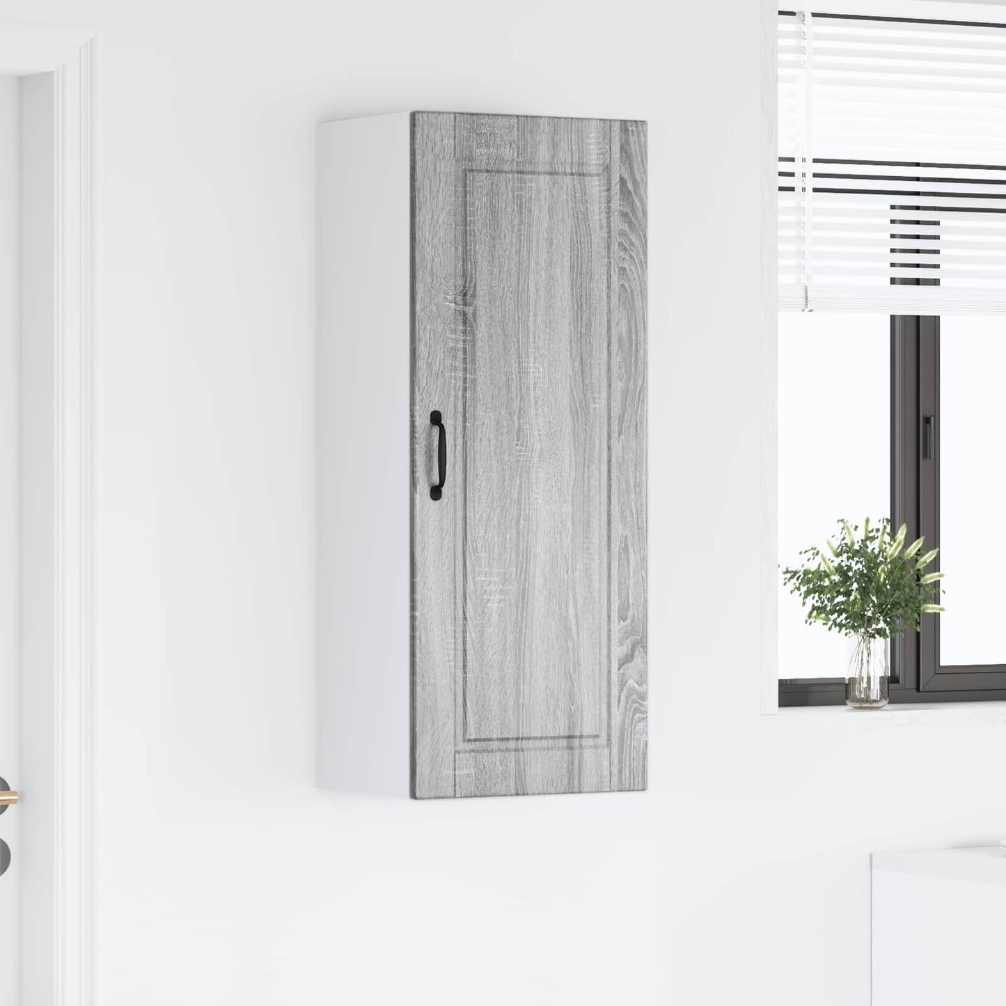 vidaXL Wall Cabinet PORTO Grey Sonoma 40 x 31 x 100 cm Engineered Wood