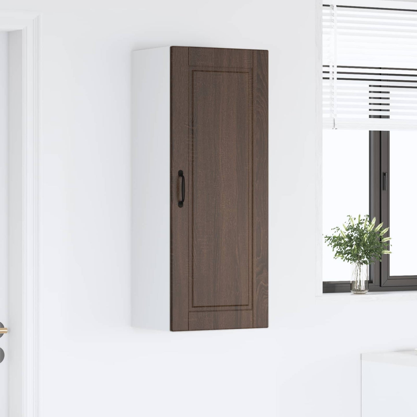 vidaXL Wall Cabinet PORTO Brown Oak 40 x 31 x 100 cm Engineered Wood
