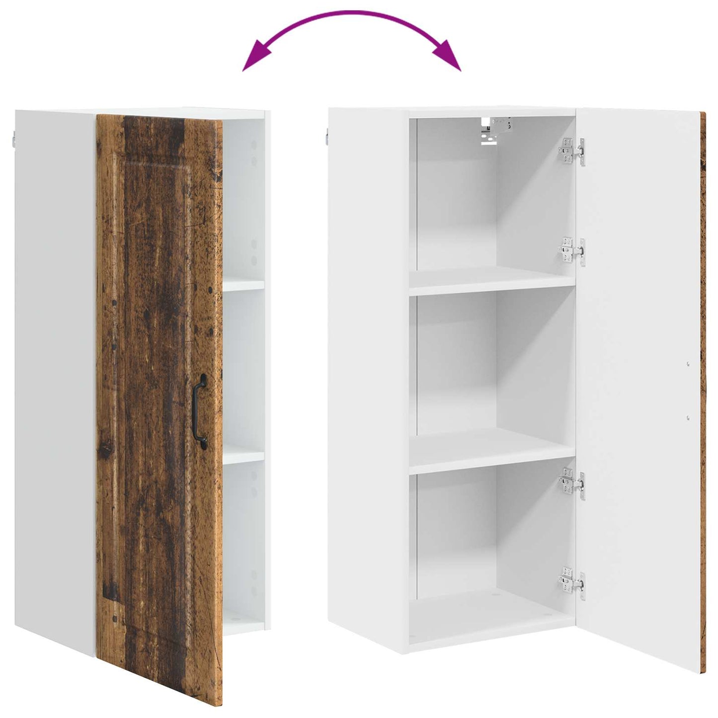 vidaXL Wall Cabinet PORTO Old Wood 40 x 31 x 100 cm Engineered Wood