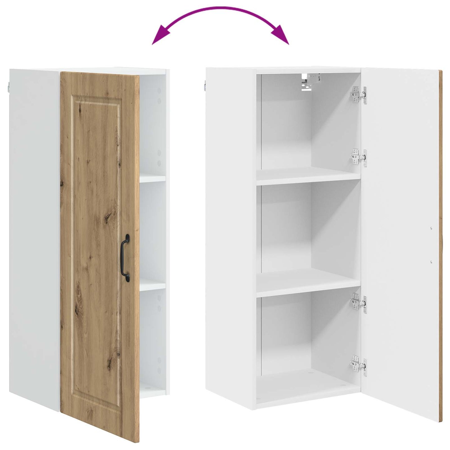 vidaXL Wall Cabinet PORTO Artisan Oak 40 x 31 x 100 cm Engineered Wood