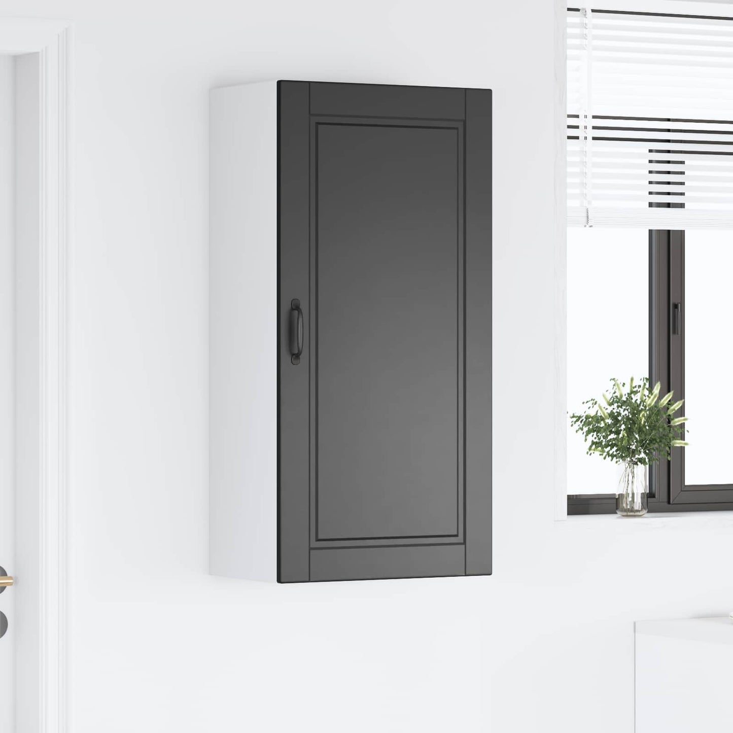 vidaXL Wall Cabinet PORTO Black 50 x 31 x 100 cm Engineered Wood