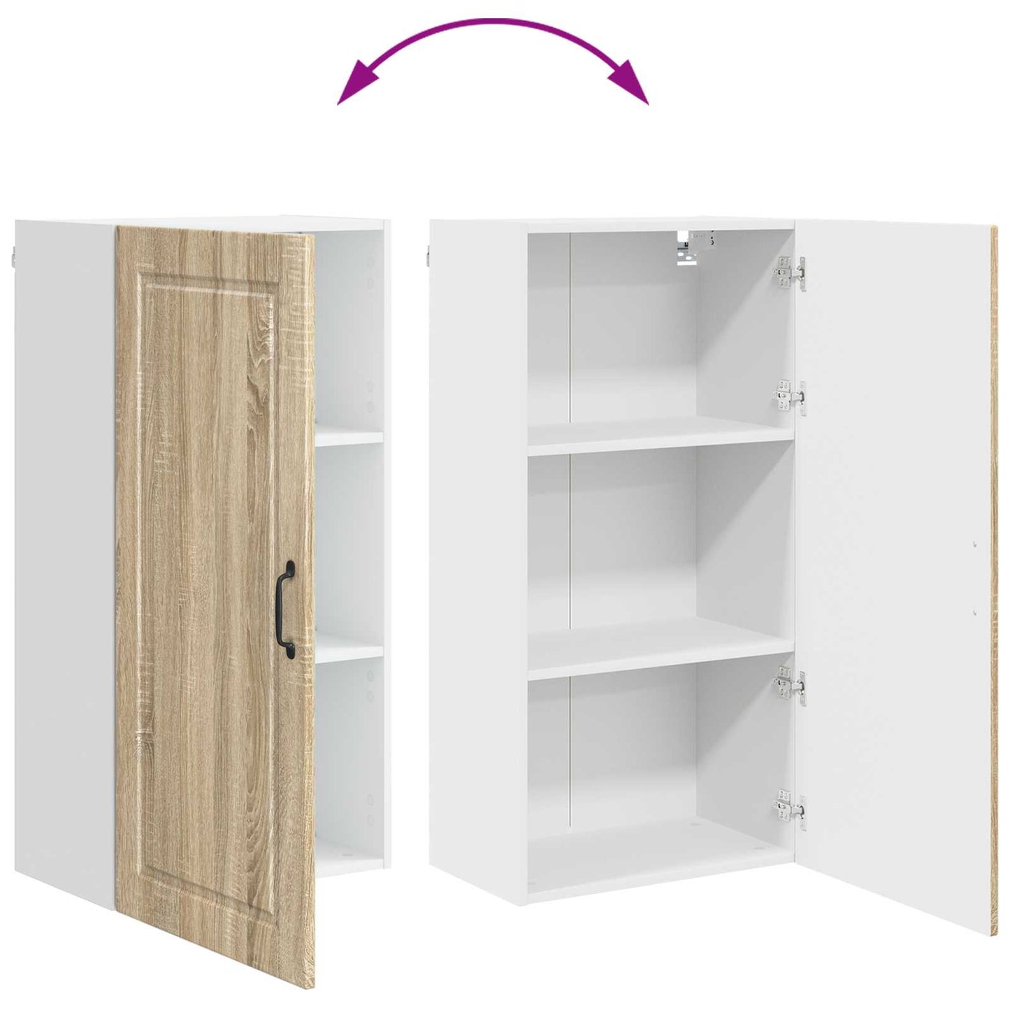vidaXL Wall Cabinet PORTO Sonoma Oak 50 x 31 x 100 cm Engineered Wood