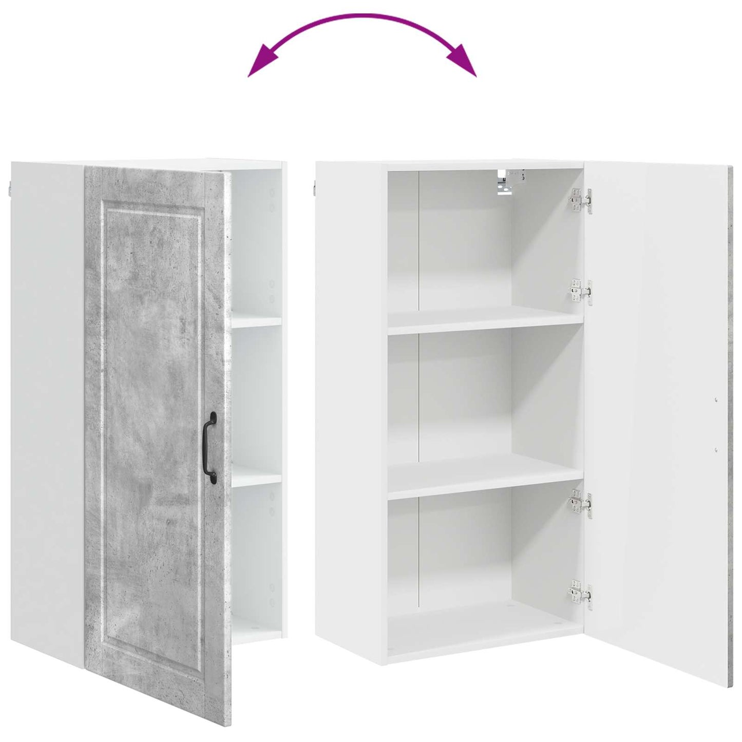 vidaXL Wall Cabinet PORTO Concrete Grey 50 x 31 x 100 cm