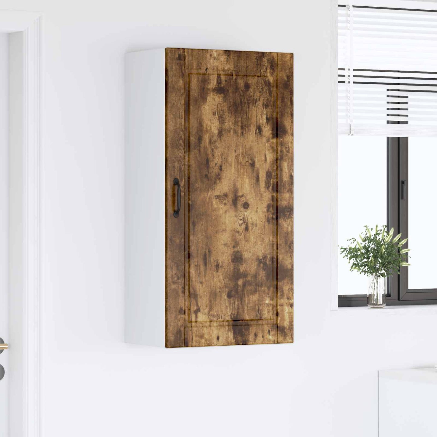 vidaXL Wall Cabinet PORTO Smoked Oak 50 x 31 x 100 cm Engineered Wood
