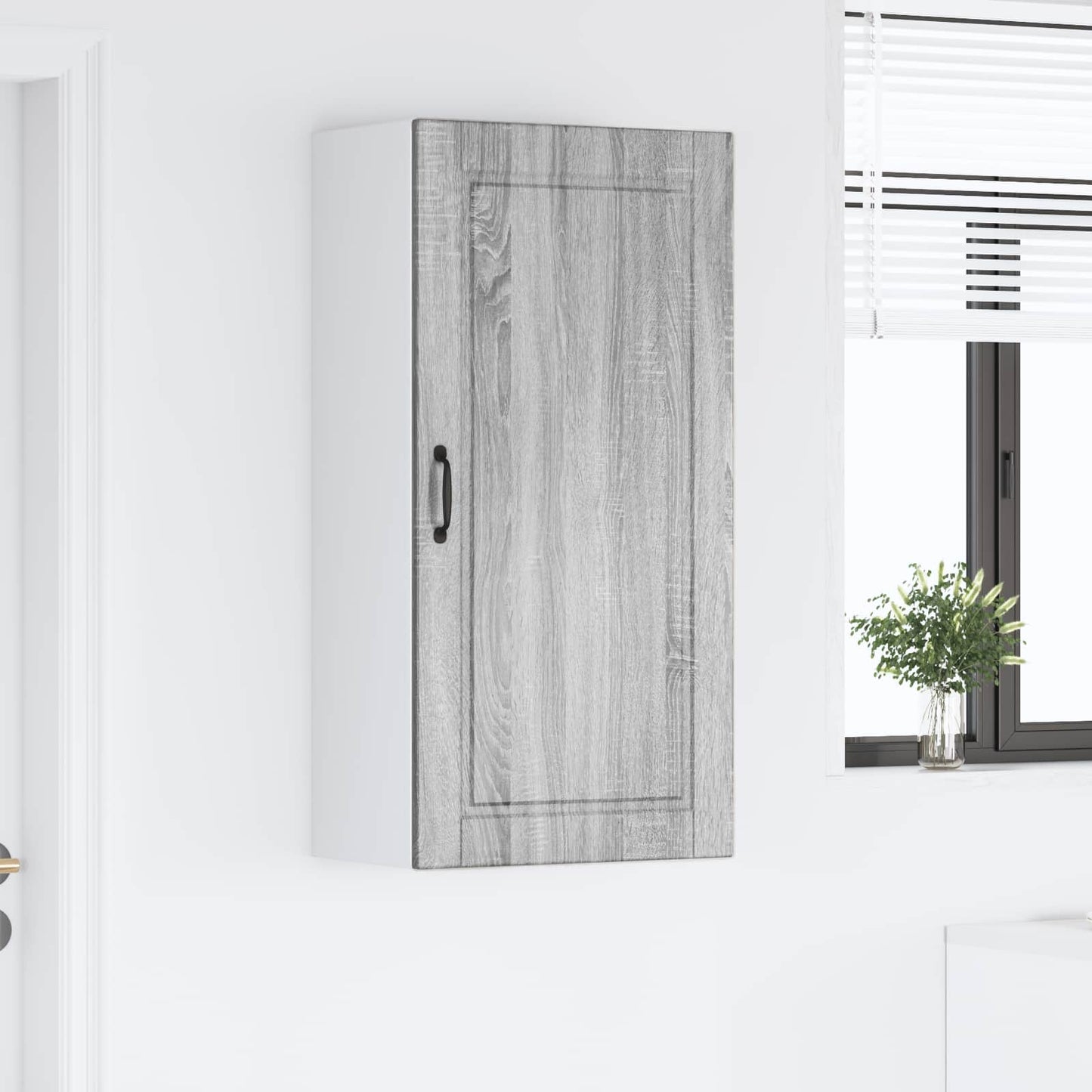 vidaXL Wall Cabinet PORTO Grey Sonoma 50 x 31 x 100 cm Engineered Wood