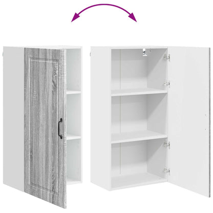vidaXL Wall Cabinet PORTO Grey Sonoma 50 x 31 x 100 cm Engineered Wood