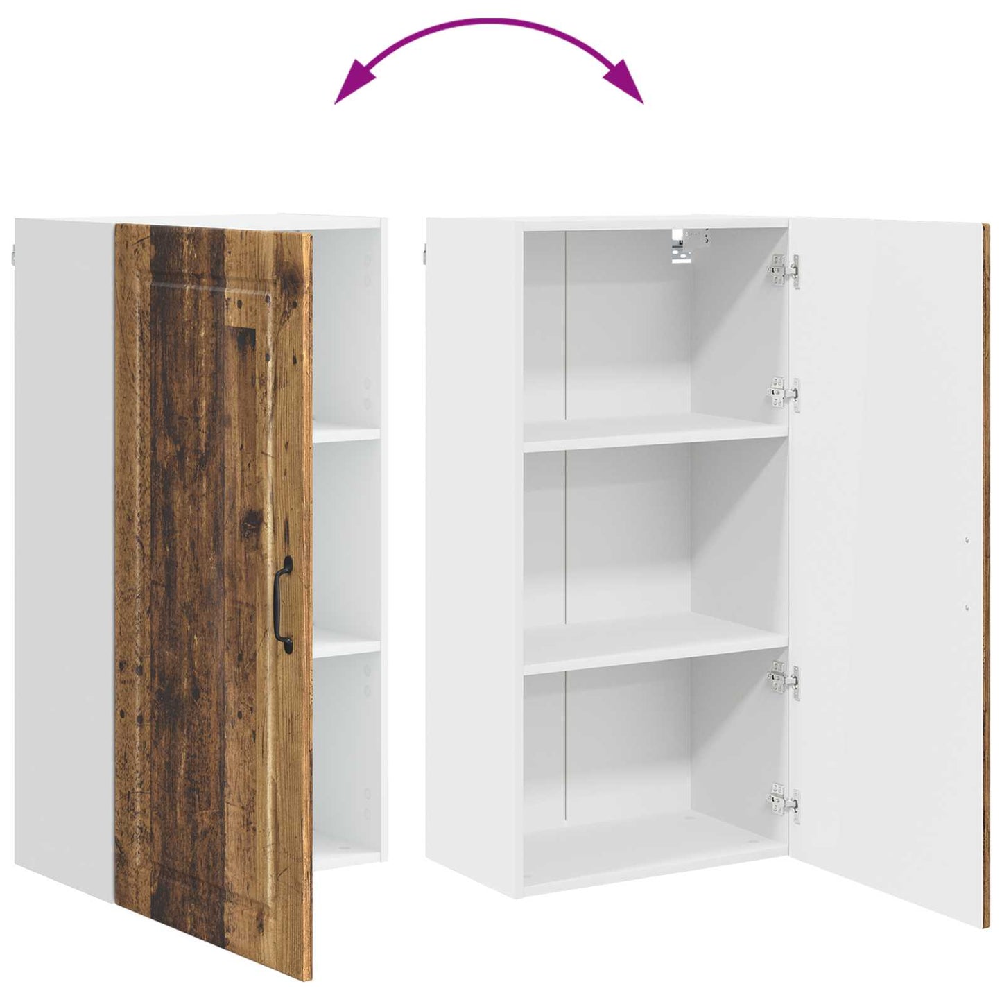 vidaXL Wall Cabinet PORTO Old Wood 50 x 31 x 100 cm Engineered Wood