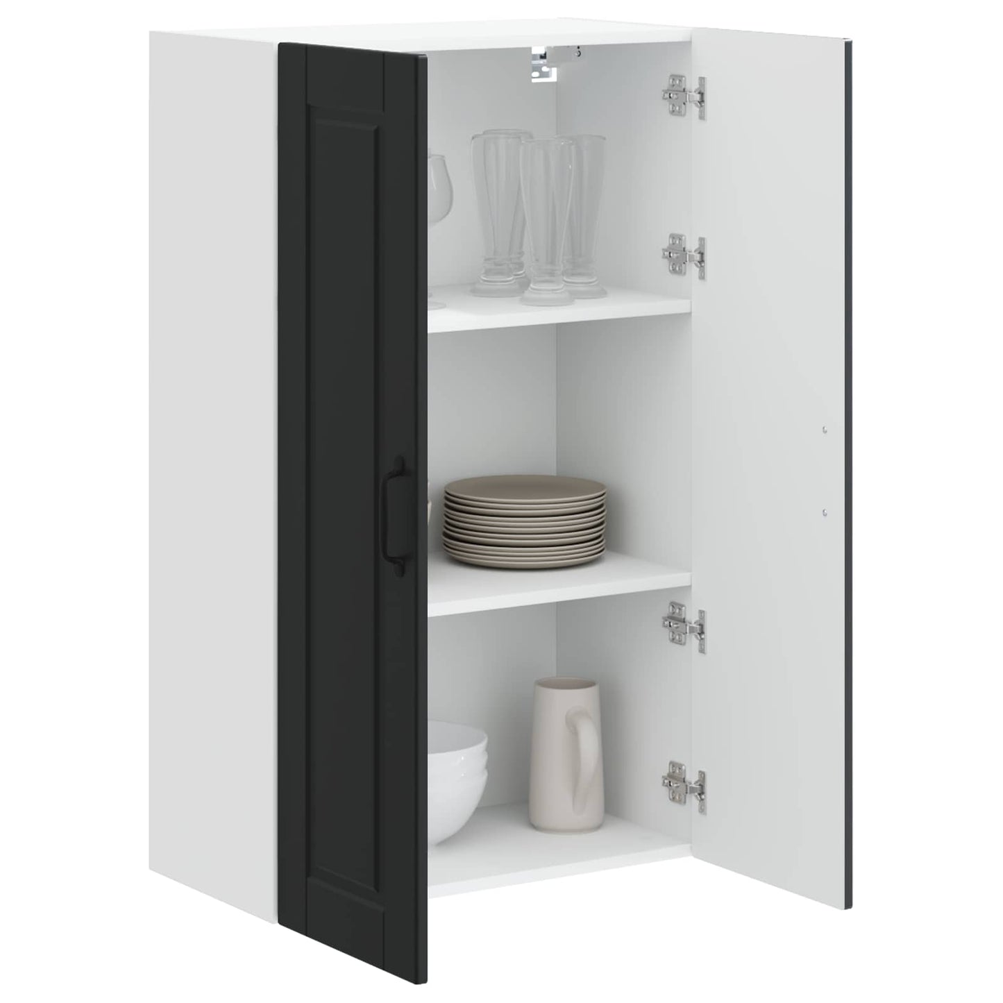 vidaXL Wall Cabinet PORTO Black 60 x 31 x 100 cm Engineered Wood