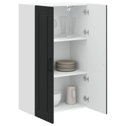vidaXL Wall Cabinet PORTO Black 60 x 31 x 100 cm Engineered Wood