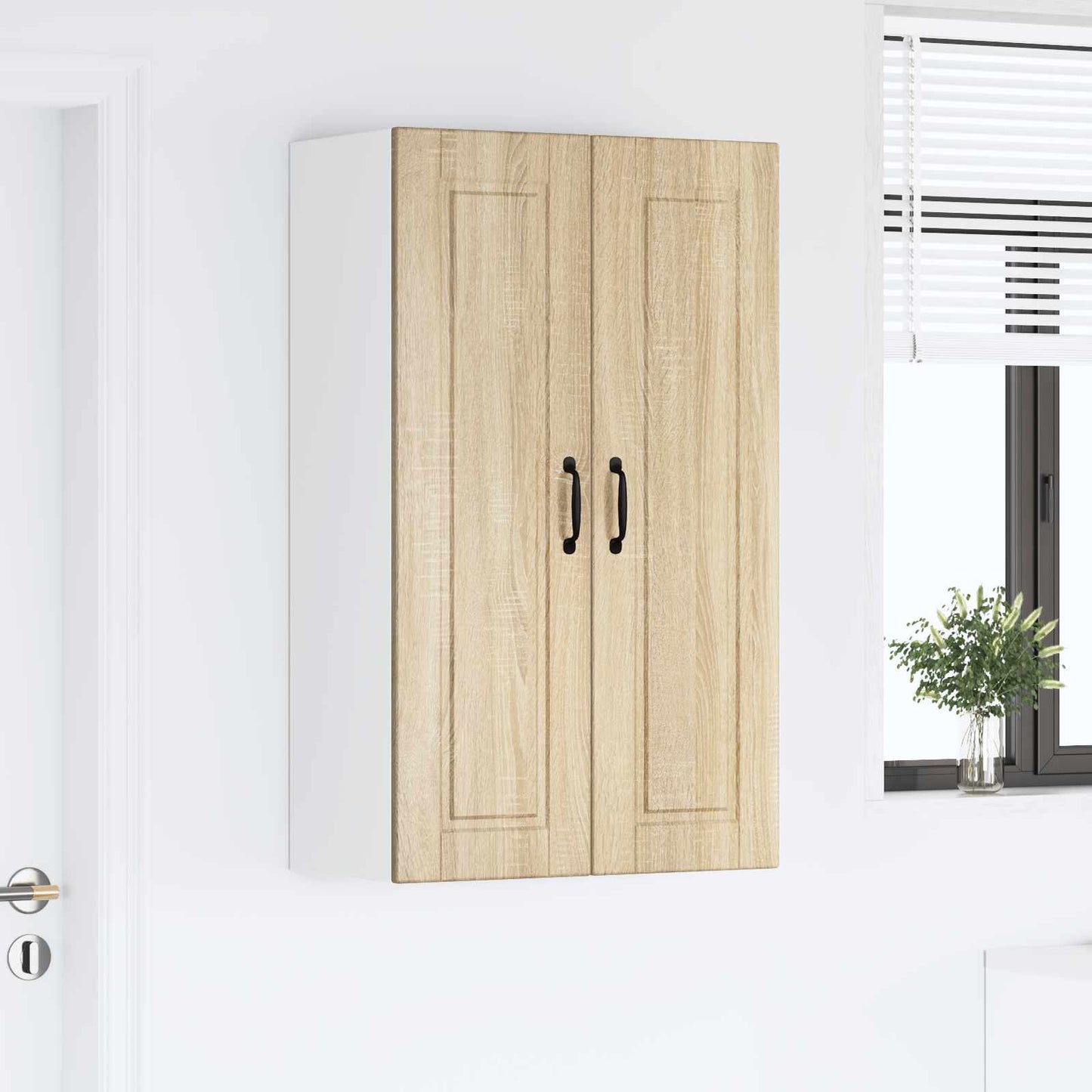 vidaXL Wall Cabinet PORTO Sonoma Oak 60 x 31 x 100 cm Engineered Wood