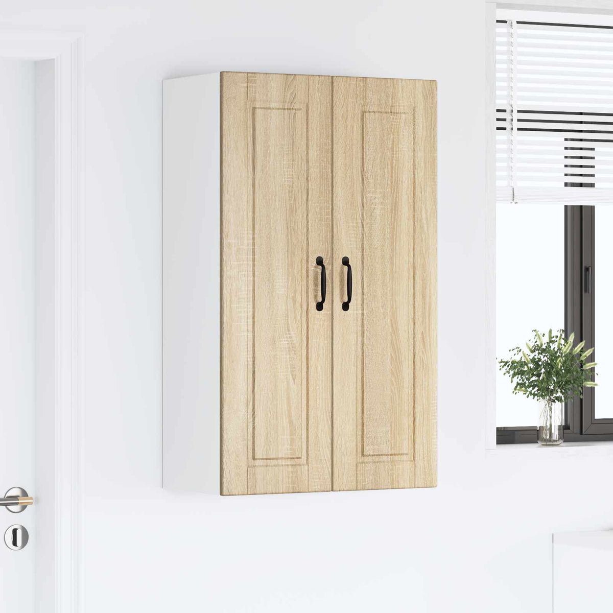 vidaXL Wall Cabinet PORTO Sonoma Oak 60 x 31 x 100 cm Engineered Wood