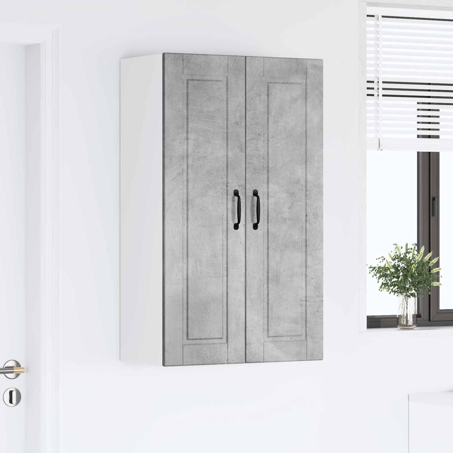vidaXL Wall Cabinet PORTO Concrete Grey 60 x 31 x 100 cm