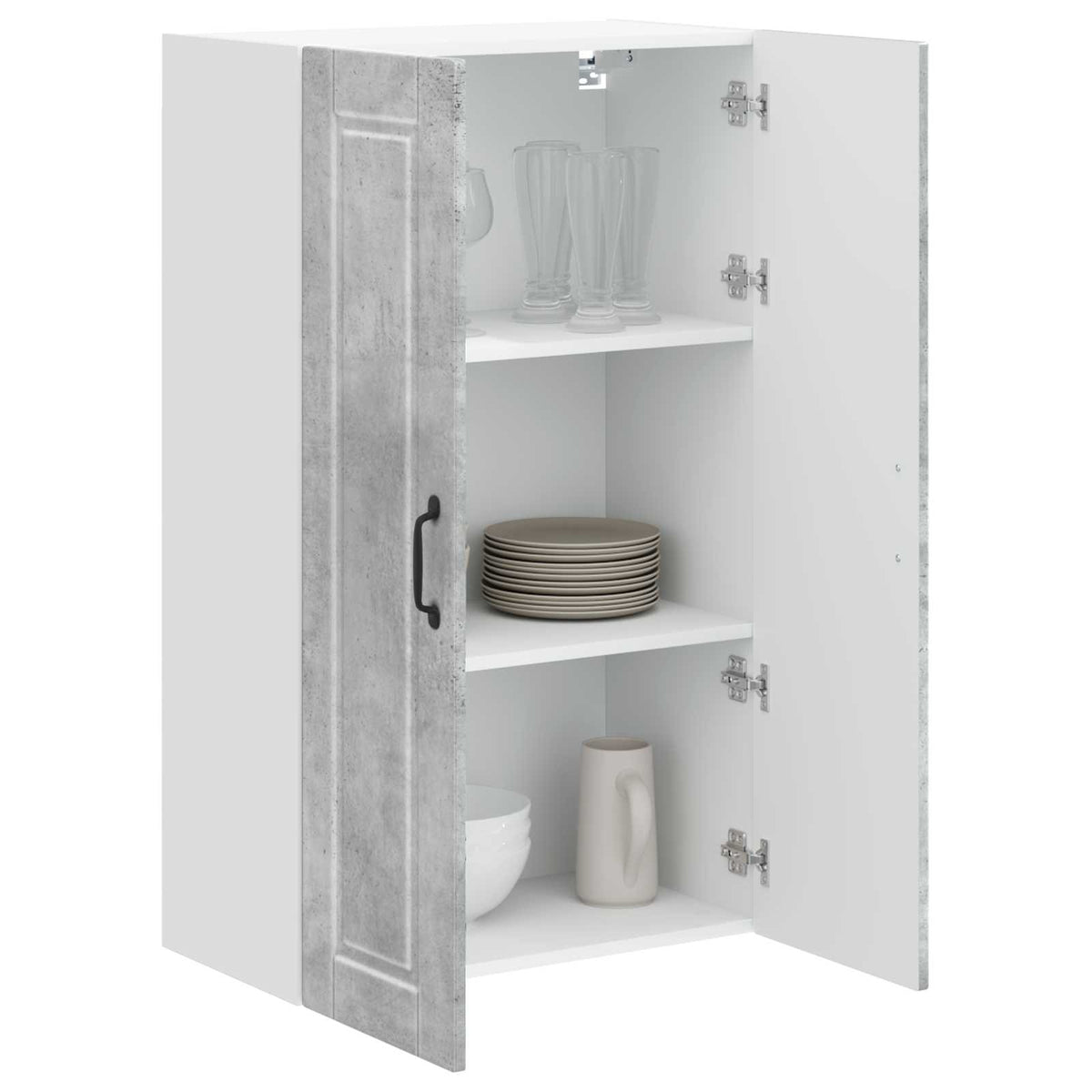 vidaXL Wall Cabinet PORTO Concrete Grey 60 x 31 x 100 cm