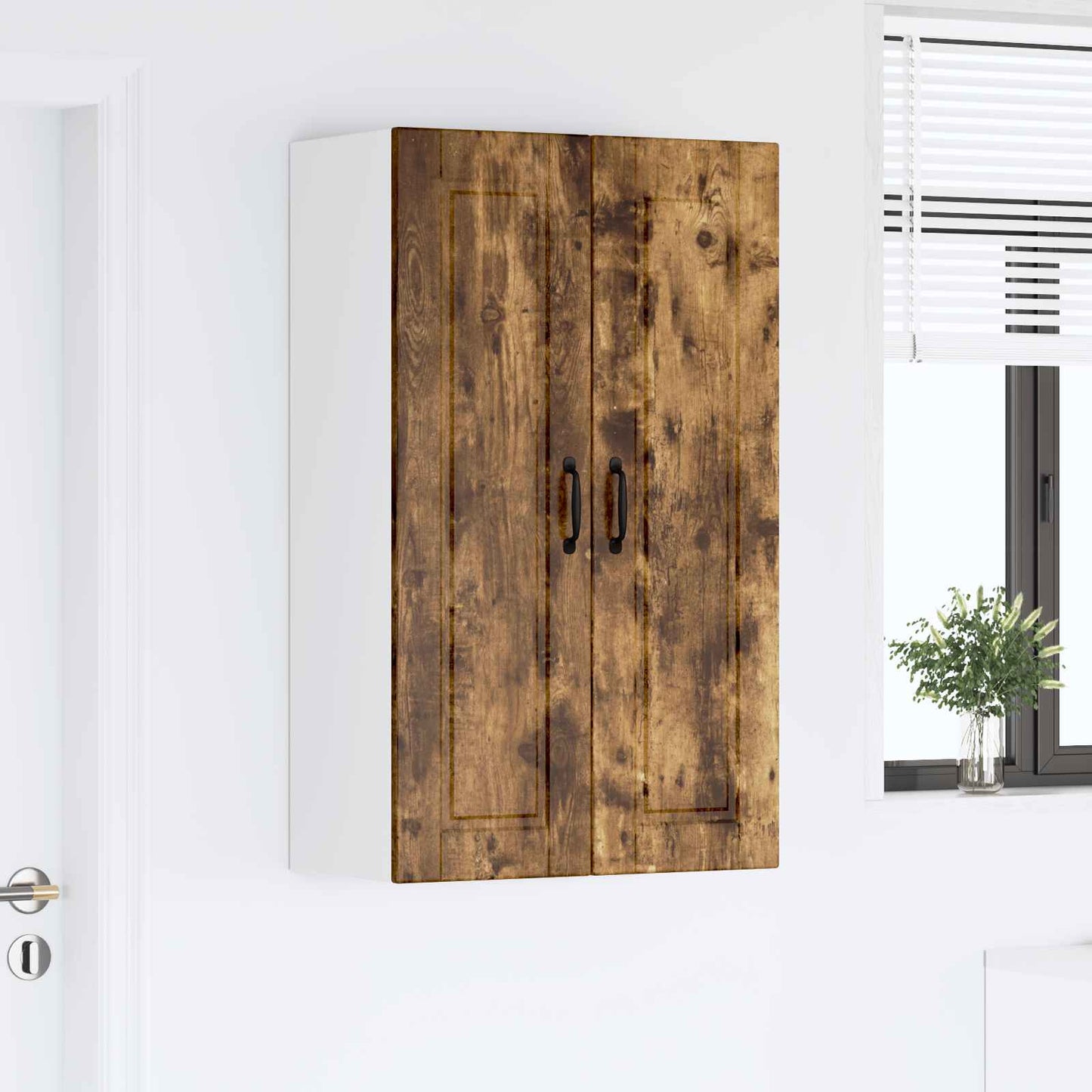 vidaXL Wall Cabinet PORTO Smoked Oak 60 x 31 x 100 cm Engineered Wood