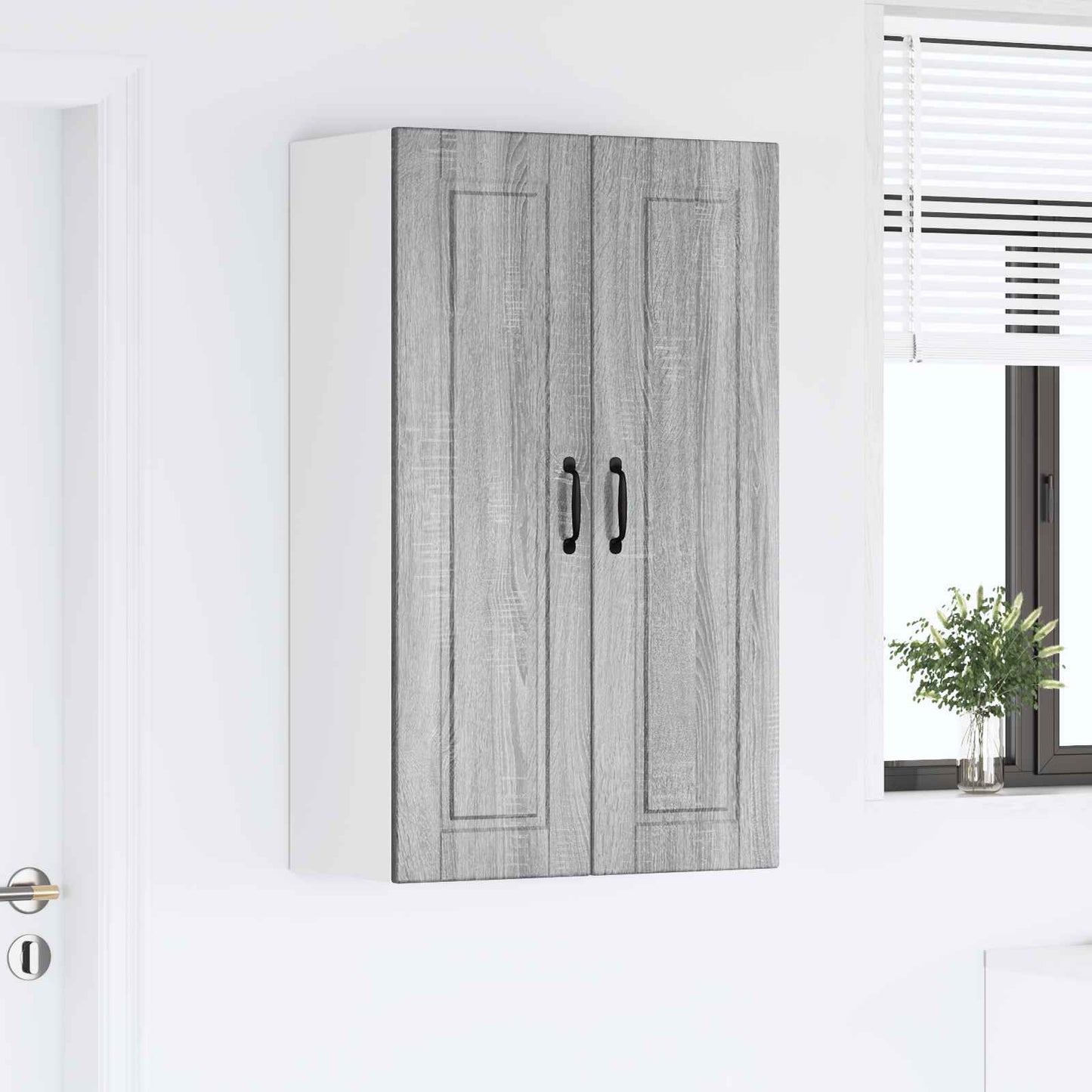 vidaXL Wall Cabinet PORTO Grey Sonoma 60 x 31 x 100 cm Engineered Wood