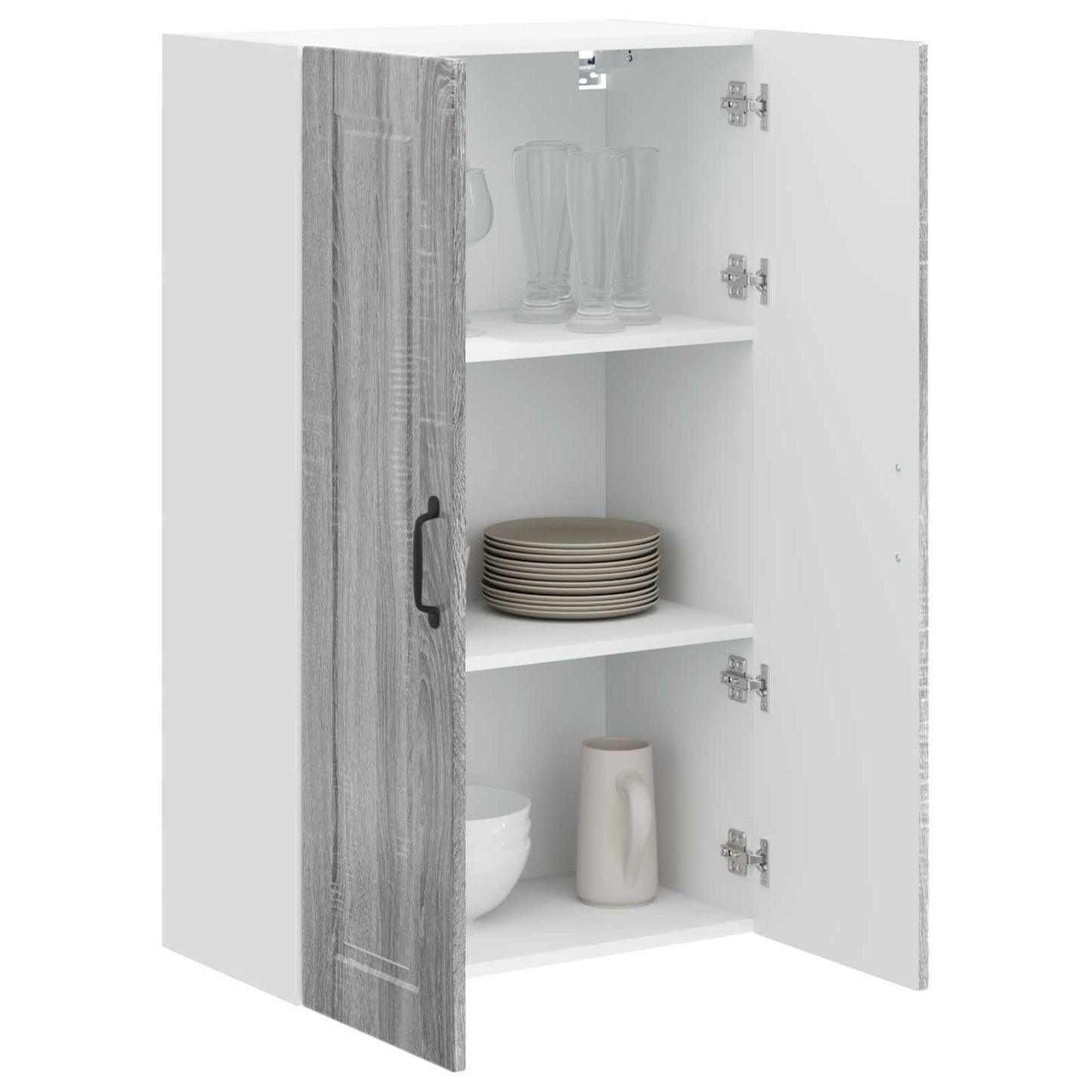 vidaXL Wall Cabinet PORTO Grey Sonoma 60 x 31 x 100 cm Engineered Wood