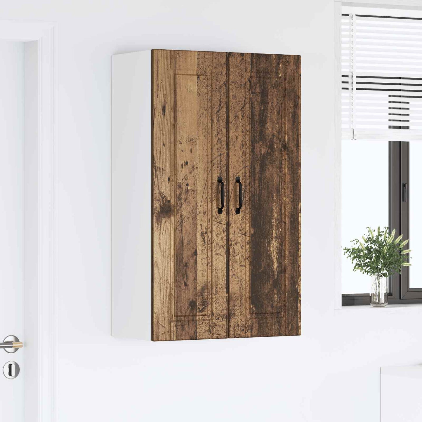 vidaXL Wall Cabinet PORTO Old Wood 60 x 31 x 100 cm Engineered Wood