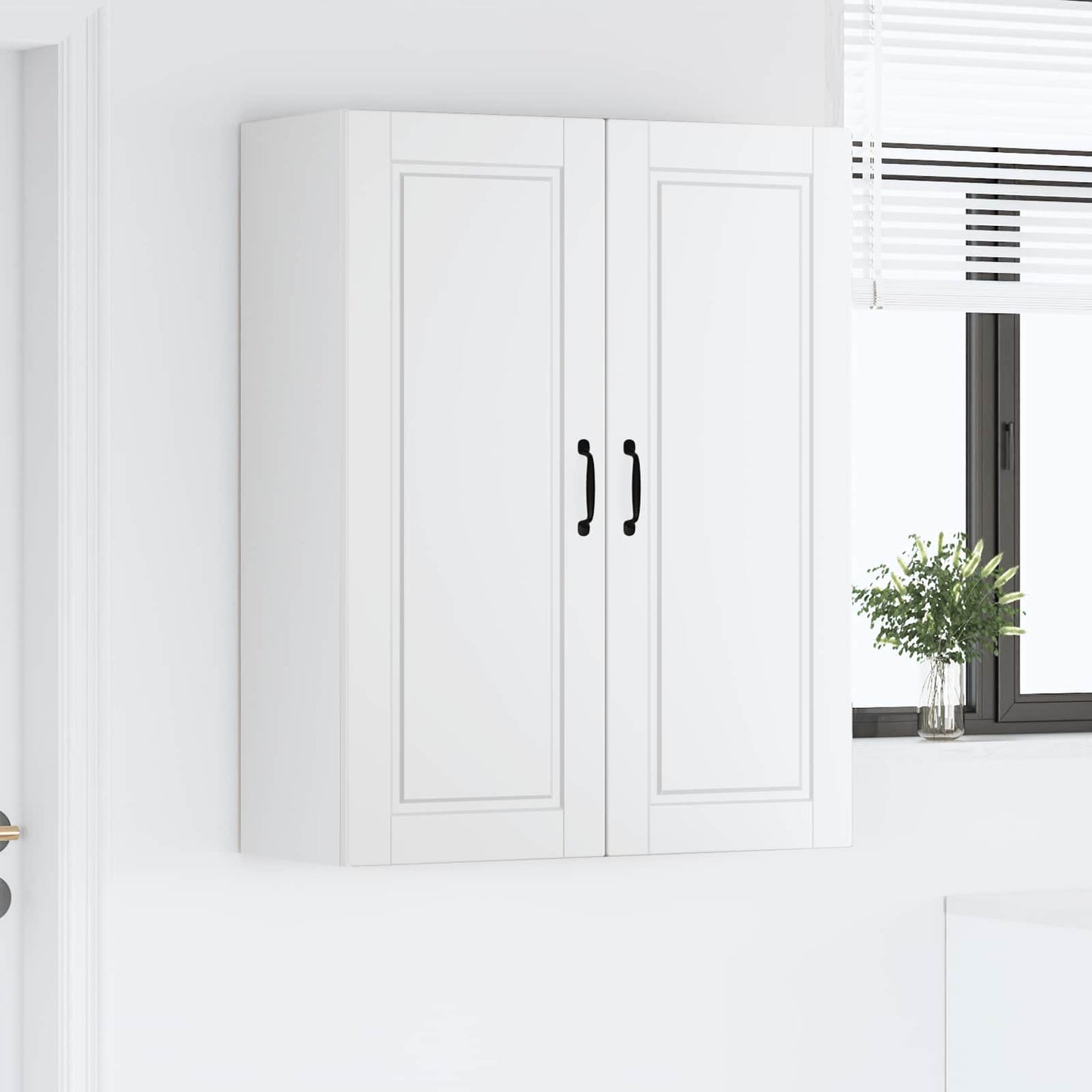vidaXL Wall Cabinet PORTO White 80 x 31 x 100 cm Engineered Wood
