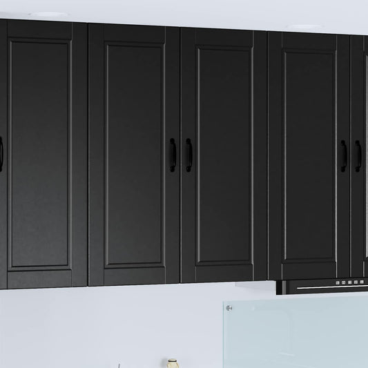 vidaXL Wall Cabinet PORTO Black 80 x 31 x 100 cm Engineered Wood