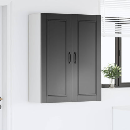 vidaXL Wall Cabinet PORTO Black 80 x 31 x 100 cm Engineered Wood