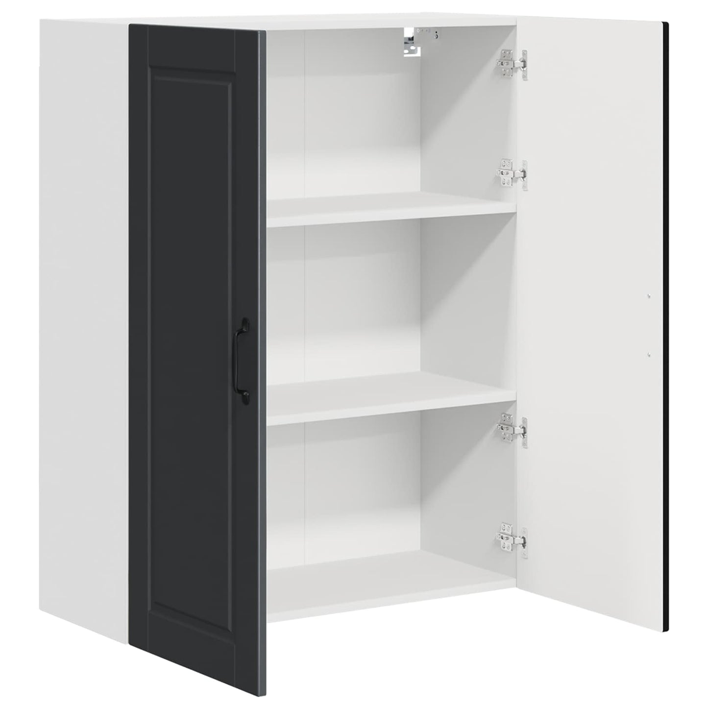 vidaXL Wall Cabinet PORTO Black 80 x 31 x 100 cm Engineered Wood