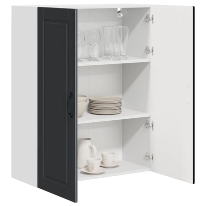 vidaXL Wall Cabinet PORTO Black 80 x 31 x 100 cm Engineered Wood