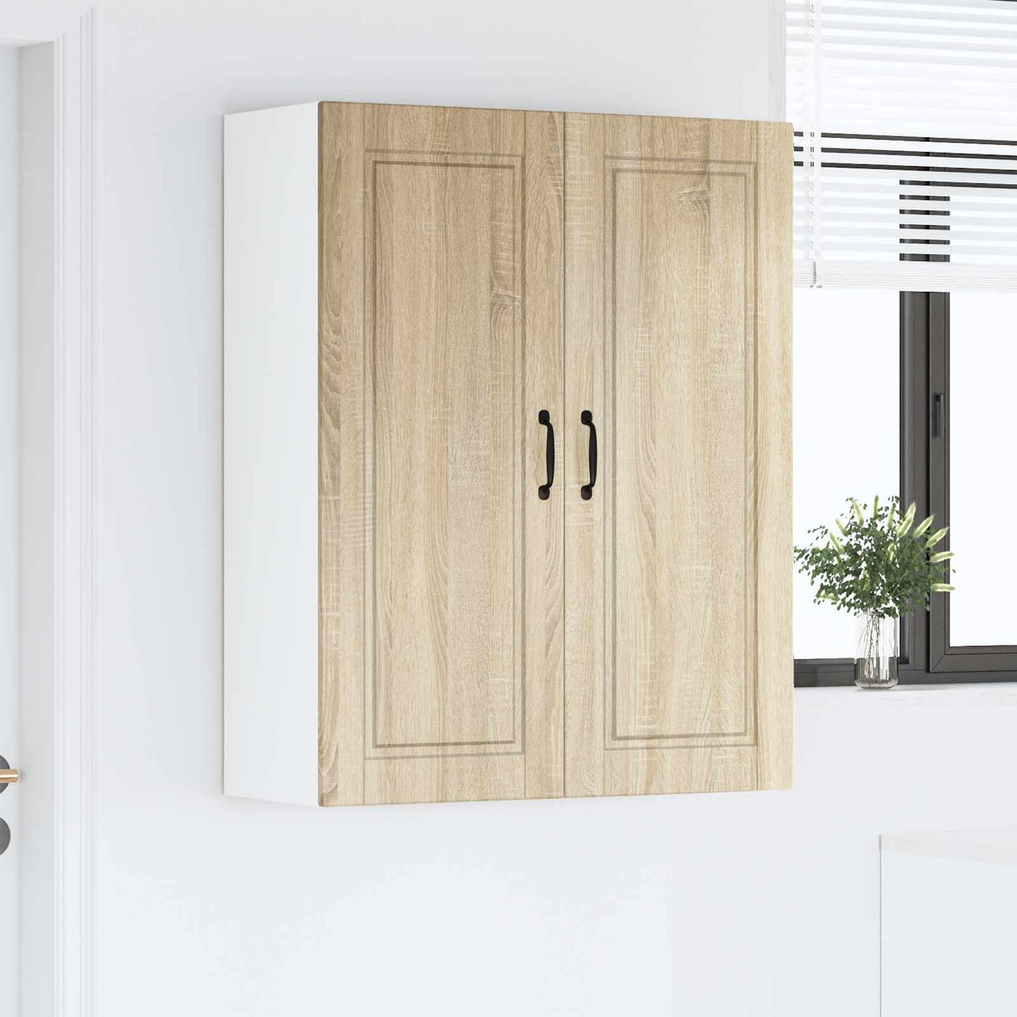vidaXL Wall Cabinet PORTO Sonoma Oak 80 x 31 x 100 cm Engineered Wood