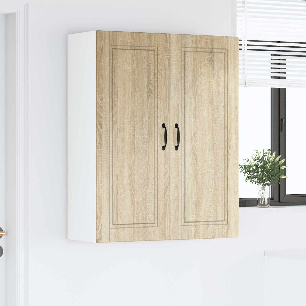 vidaXL Wall Cabinet PORTO Sonoma Oak 80 x 31 x 100 cm Engineered Wood