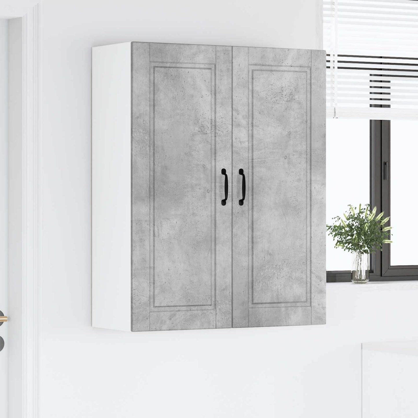 vidaXL Wall Cabinet PORTO Concrete Grey 80 x 31 x 100 cm