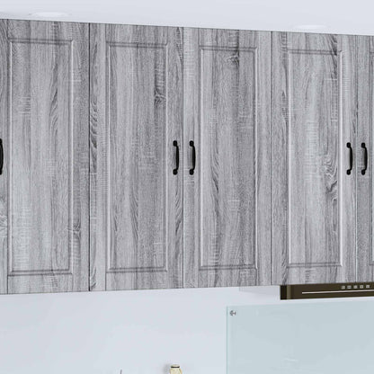 vidaXL Wall Cabinet PORTO Grey Sonoma 80 x 31 x 100 cm Engineered Wood