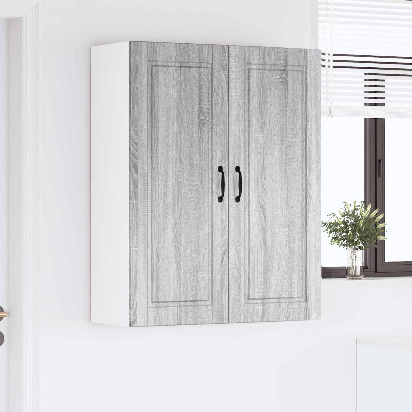 vidaXL Wall Cabinet PORTO Grey Sonoma 80 x 31 x 100 cm Engineered Wood