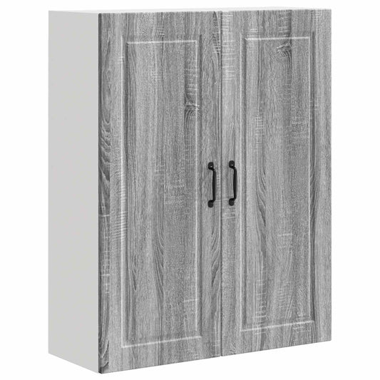 vidaXL Wall Cabinet PORTO Grey Sonoma 80 x 31 x 100 cm Engineered Wood
