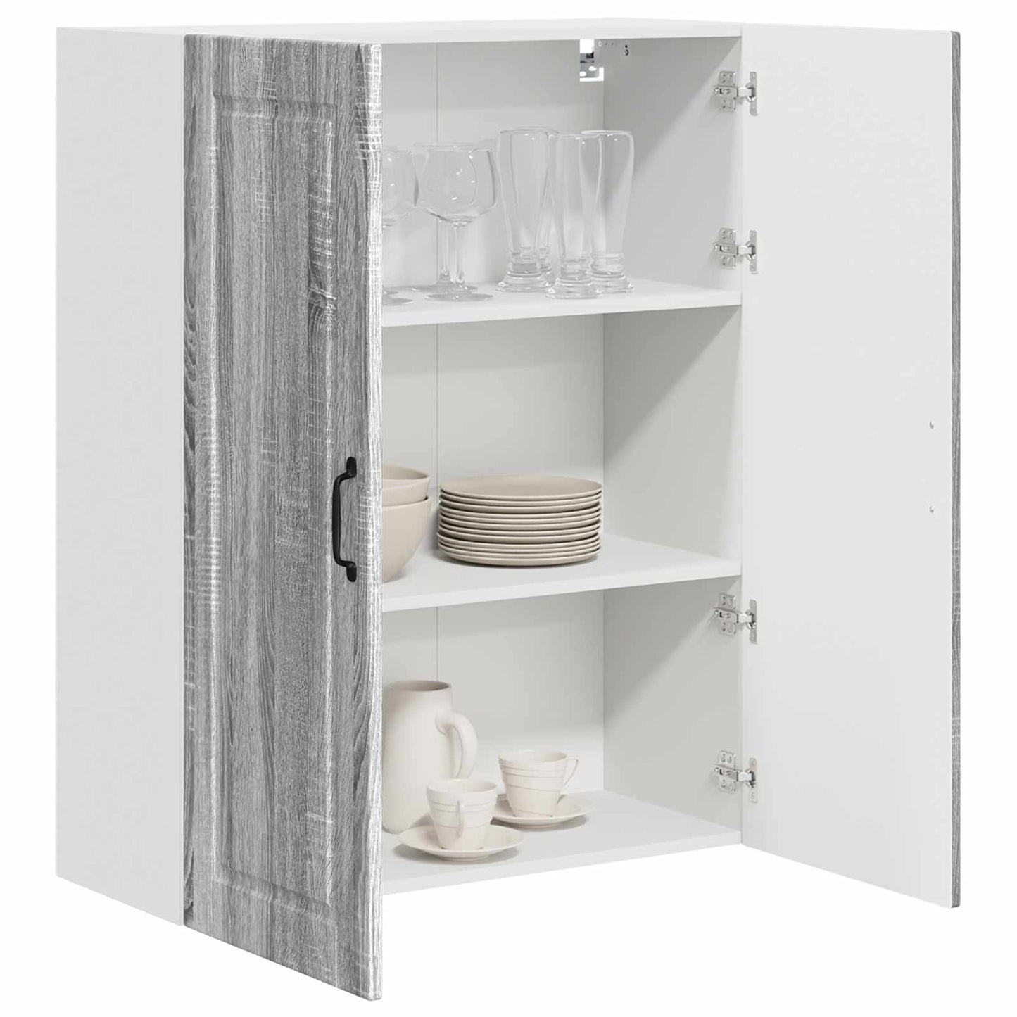 vidaXL Wall Cabinet PORTO Grey Sonoma 80 x 31 x 100 cm Engineered Wood