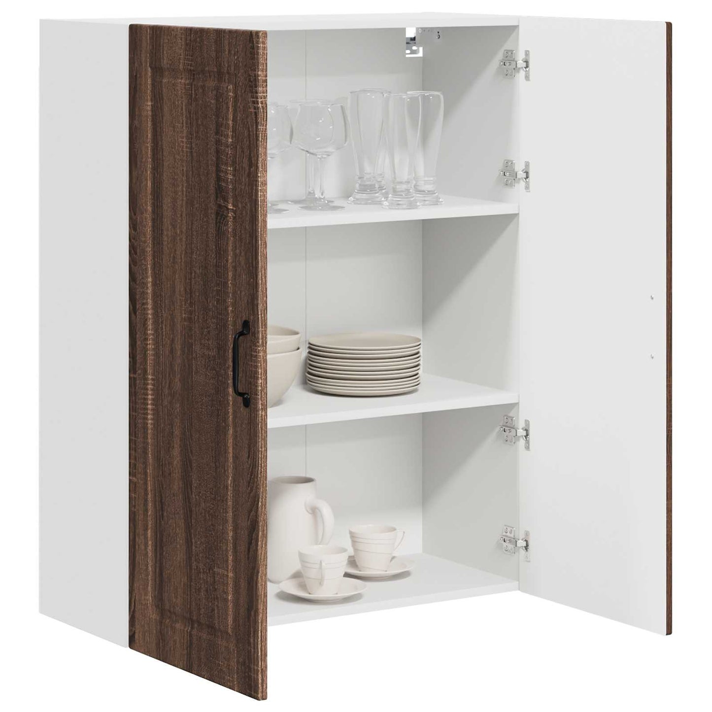 vidaXL Wall Cabinet PORTO Brown Oak 80 x 31 x 100 cm Engineered Wood