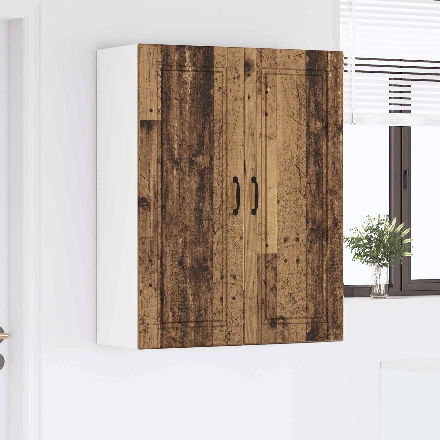vidaXL Wall Cabinet PORTO Old Wood 80 x 31 x 100 cm Engineered Wood