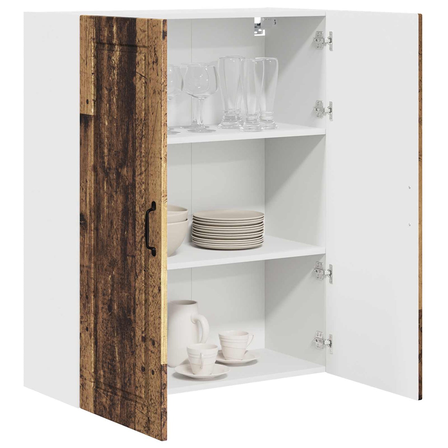 vidaXL Wall Cabinet PORTO Old Wood 80 x 31 x 100 cm Engineered Wood