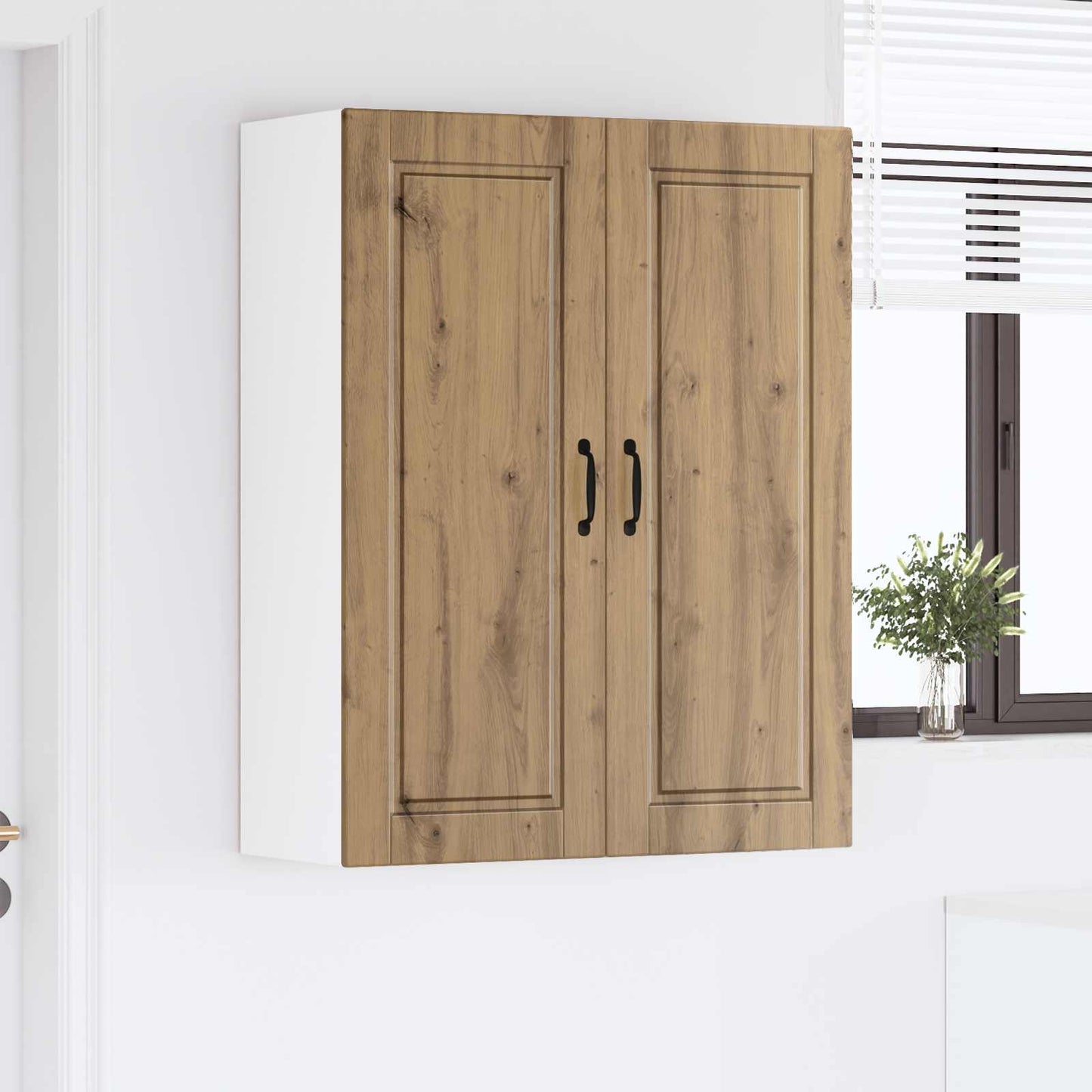 vidaXL Wall Cabinet PORTO Artisan Oak 80 x 31 x 100 cm Engineered Wood