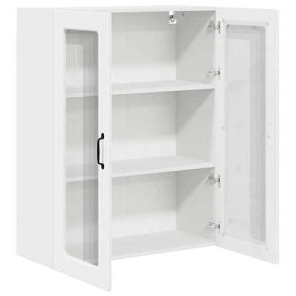 vidaXL Wall Glass Cabinet PORTO White 80 x 31 x 100 cm Engineered Wood