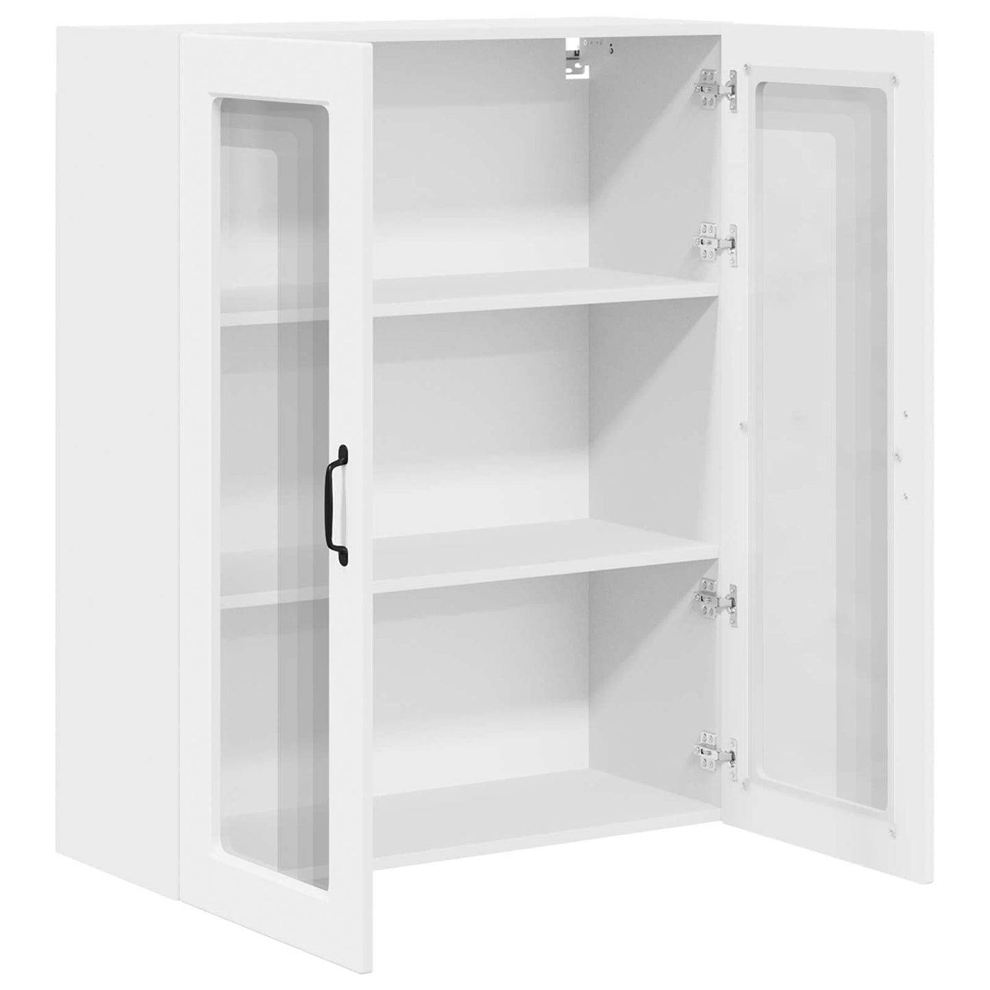 vidaXL Wall Glass Cabinet PORTO White 80 x 31 x 100 cm Engineered Wood