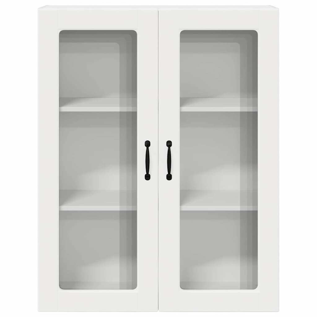 vidaXL Wall Glass Cabinet PORTO White 80 x 31 x 100 cm Engineered Wood