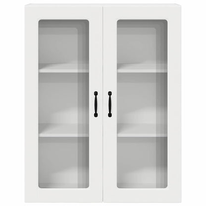 vidaXL Wall Glass Cabinet PORTO White 80 x 31 x 100 cm Engineered Wood