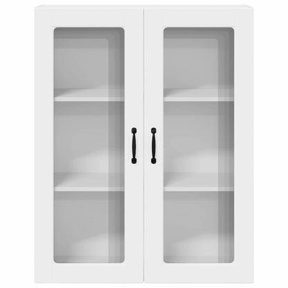 vidaXL Wall Glass Cabinet PORTO White 80 x 31 x 100 cm Engineered Wood