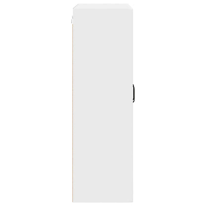 vidaXL Wall Glass Cabinet PORTO White 80 x 31 x 100 cm Engineered Wood