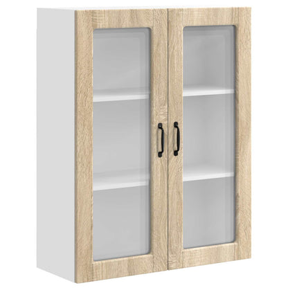 vidaXL Wall Glass Cabinet PORTO Sonoma Oak 80 x 31 x 100 cm