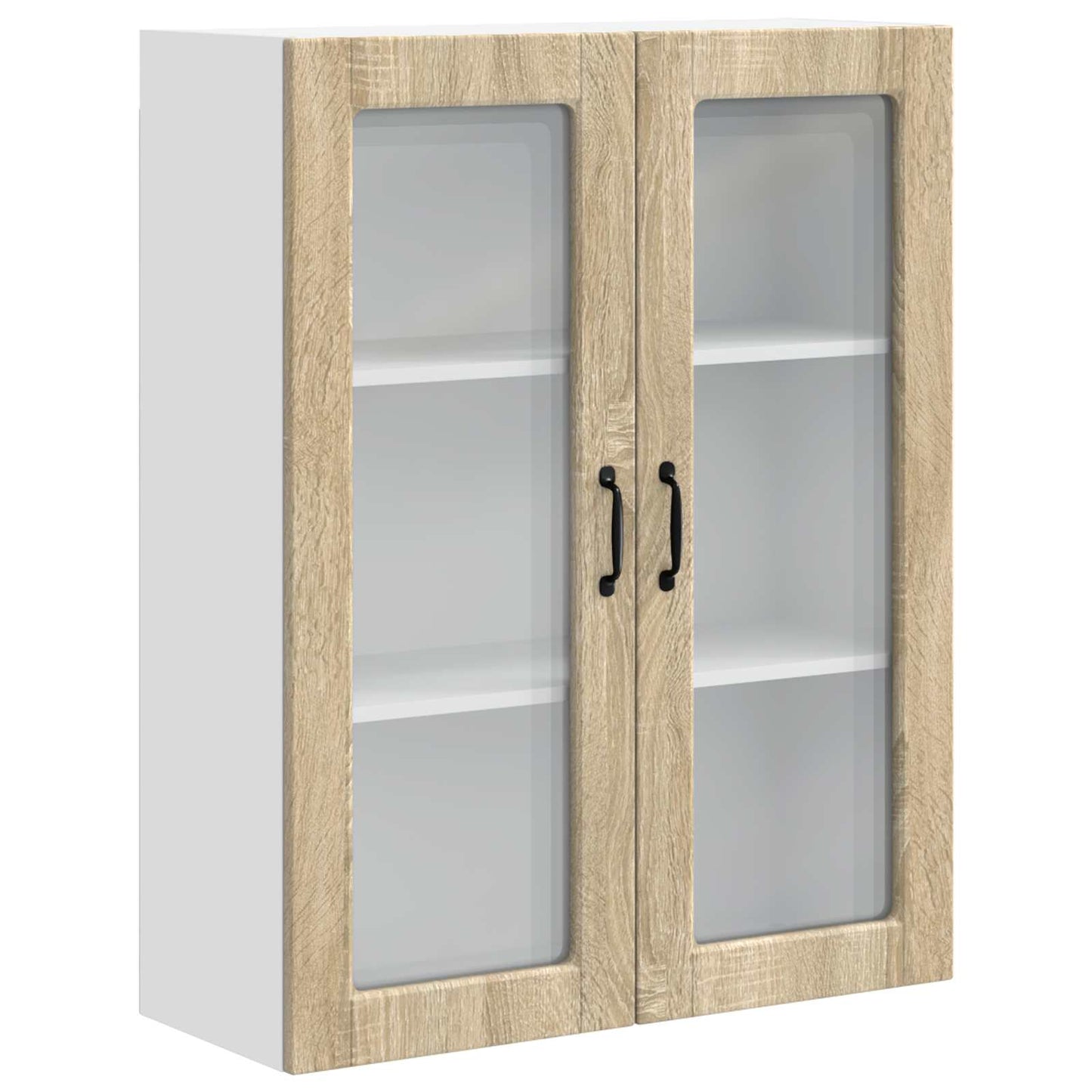 vidaXL Wall Glass Cabinet PORTO Sonoma Oak 80 x 31 x 100 cm